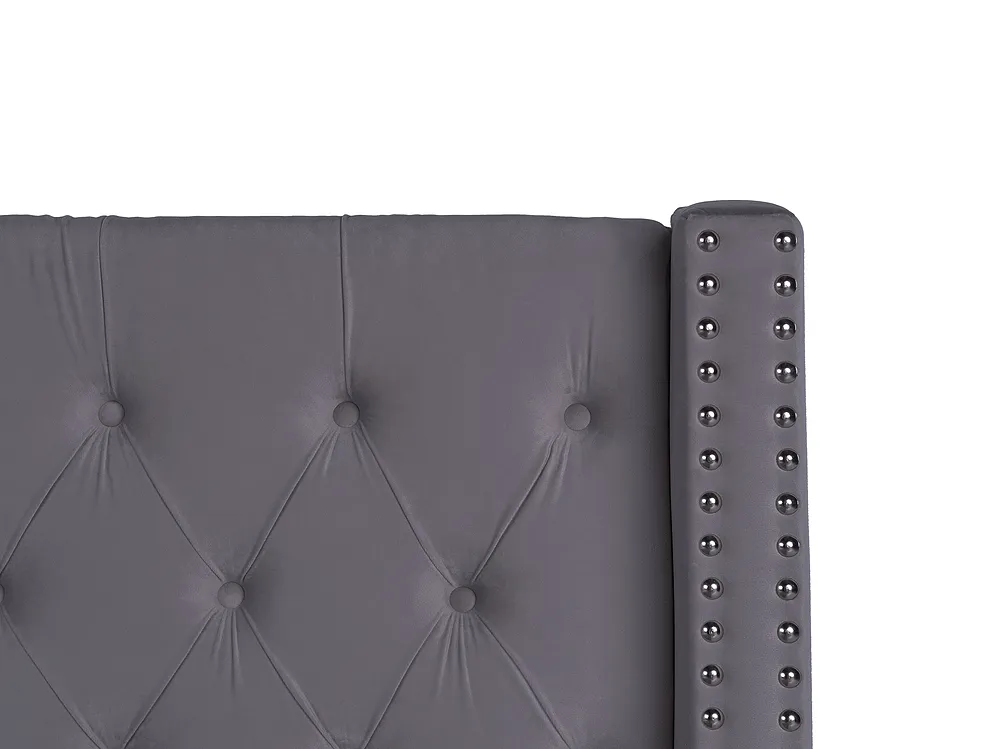 Letto contenitore LUBBON Velluto Grigio 140 x 200 cm_833596