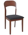 Set of 2 Wooden Dining Chairs Dark Wood and Black ALVIN_926630