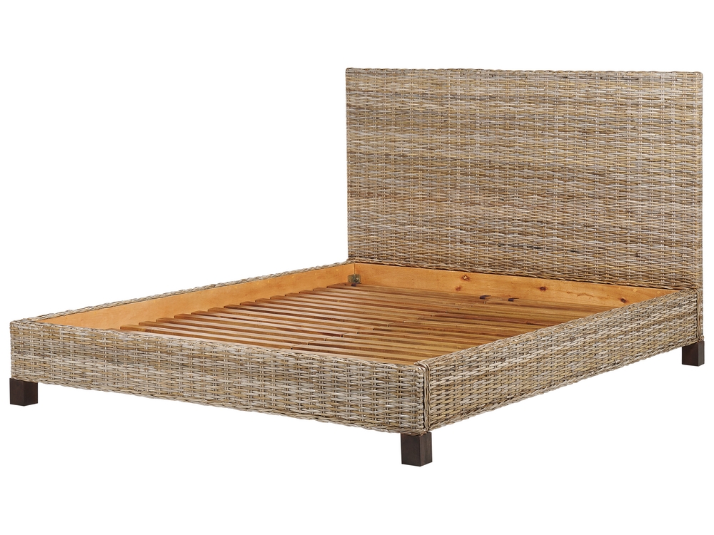 Letto matrimoniale rattan naturale 140 x 200 cm SALBRIS Beliani