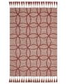 Teppich Baumwolle rot 140 x 200 cm geometrisches Muster Kurzflor KIRSEHIR_848797