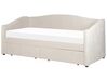 Letto da giorno con contenitore tessuto beige chiaro 90 x 200 cm VITTEL_876414