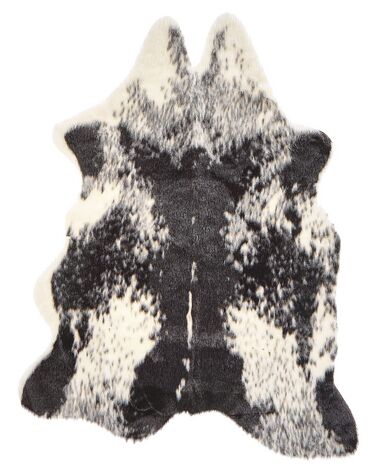 Tapis en fausse fourrure de vache noire et blanche, 60 x 90 cm NAMBUNG