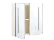Szafka łazienkowa wisząca z lustrem LED CHABUNCO 60 cm 60 cm Biały_811258