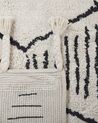 Teppich Baumwolle weiss / schwarz 160 x 230 cm Kurzflor KEBIR_830884