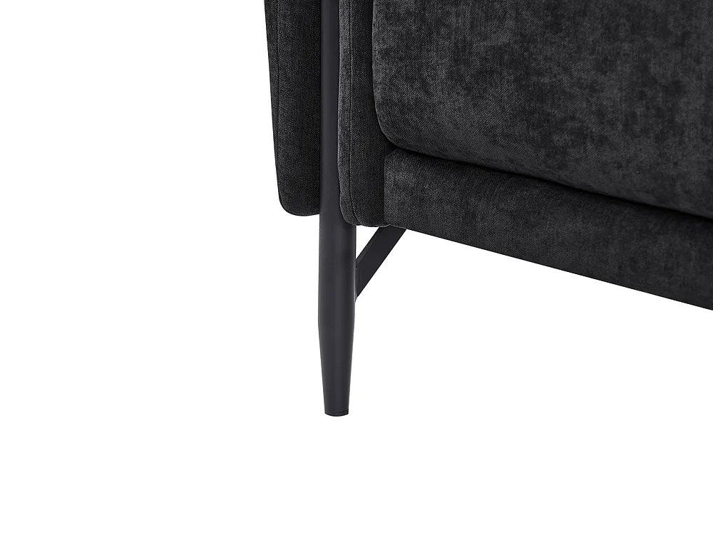 Sofa 3-Sitzer SKARO Chenillegewebe Schwarz_1156717