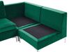 Left Hand 4 Seater Modular Velvet Corner Sofa Green EVJA_789543