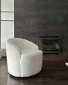 Boucle Swivel Armchair White DAVIK_907308