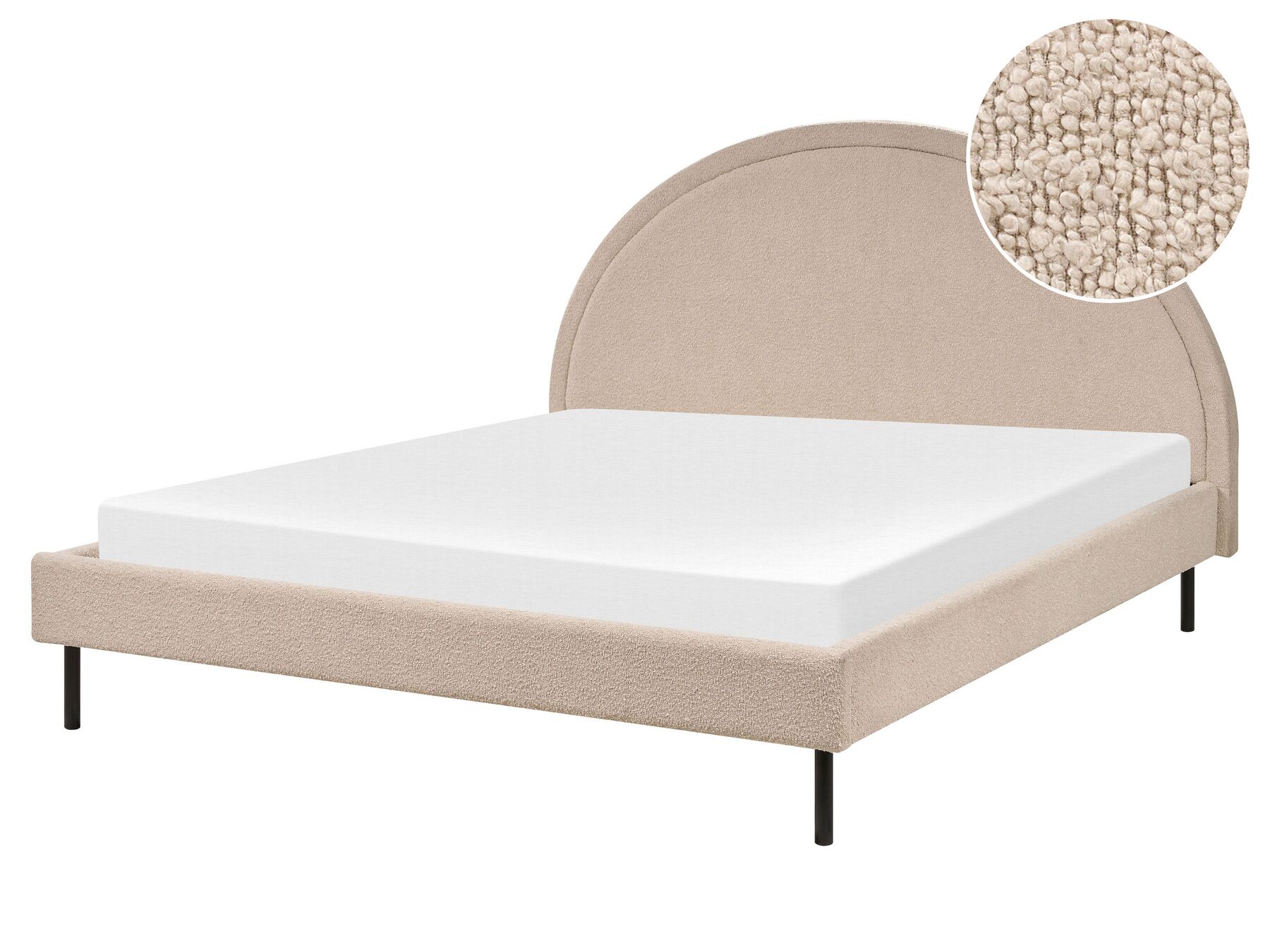 Čalouněná buklé postel 160 x 200 cm béžová MARGUT_877053