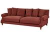Háromszemélyes piros kárpitozott kanapé EIKE_918831