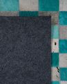 Tapis en cuir bleu turquoise et gris 140 x 200 cm NIKFER_758308