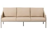 Garden Lounge Set with Table 5 Seater MURATO Metal Beige_1023488