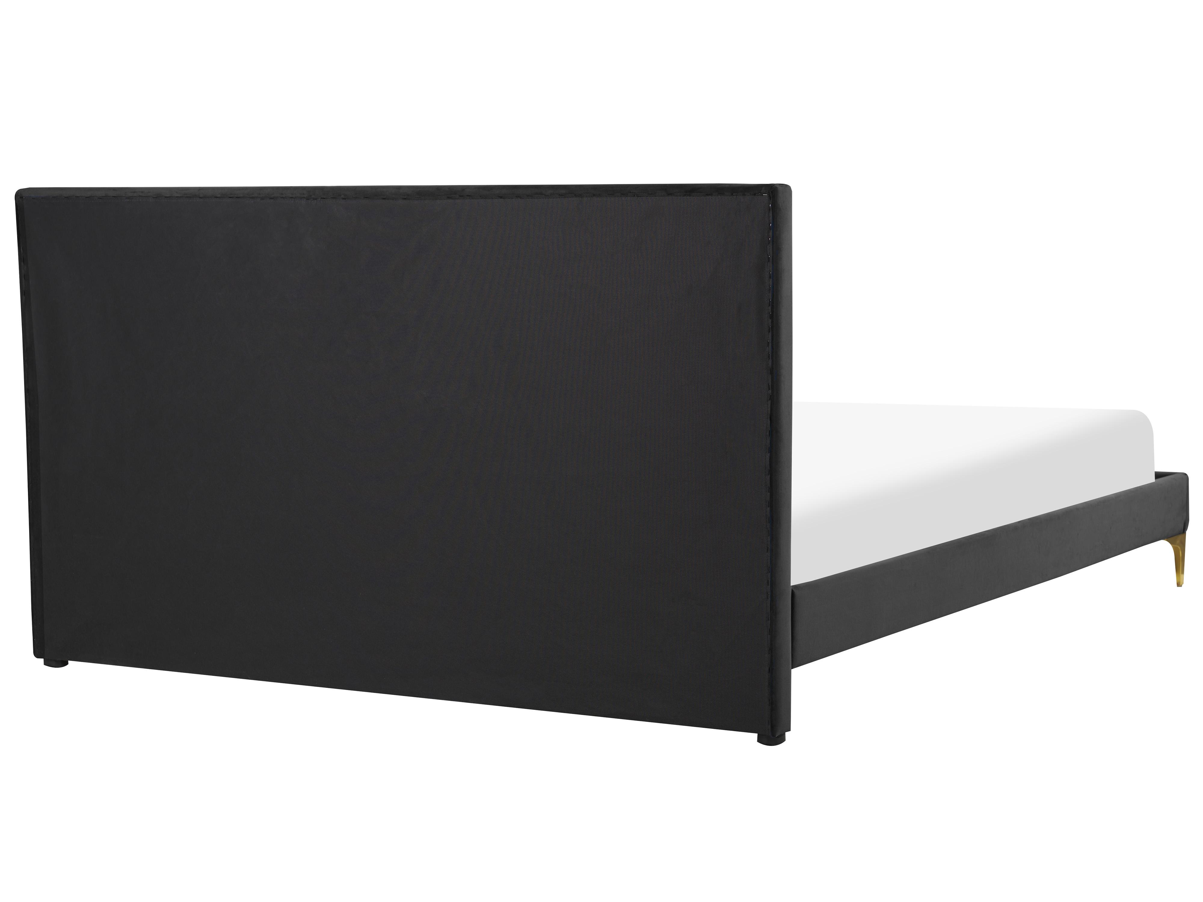 Bett mit Lattenrost Samtstoff LIMOUX 160 x 200 cm Schwarz_867224