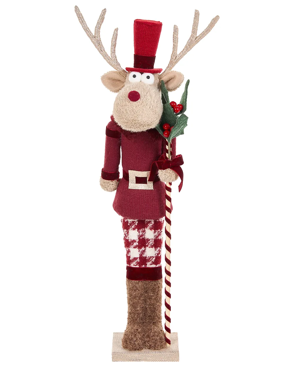 Zestaw 2 figurek dekoracyjnych MATALA 61/64 cm Niedźwiedź Renifer Czerwony_1156698