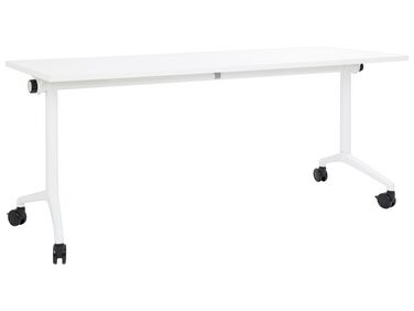 Schreibtisch weiß 180 x 60 cm klappbar mit Rollen CAVI