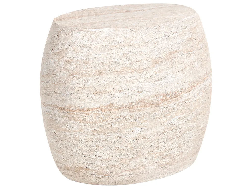 Side Table RICADI 40 cm 58 cm Travertine Effect_1007428