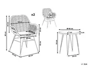 Bistro Set with Cushions TROPEA II PE Rattan Natural_812341