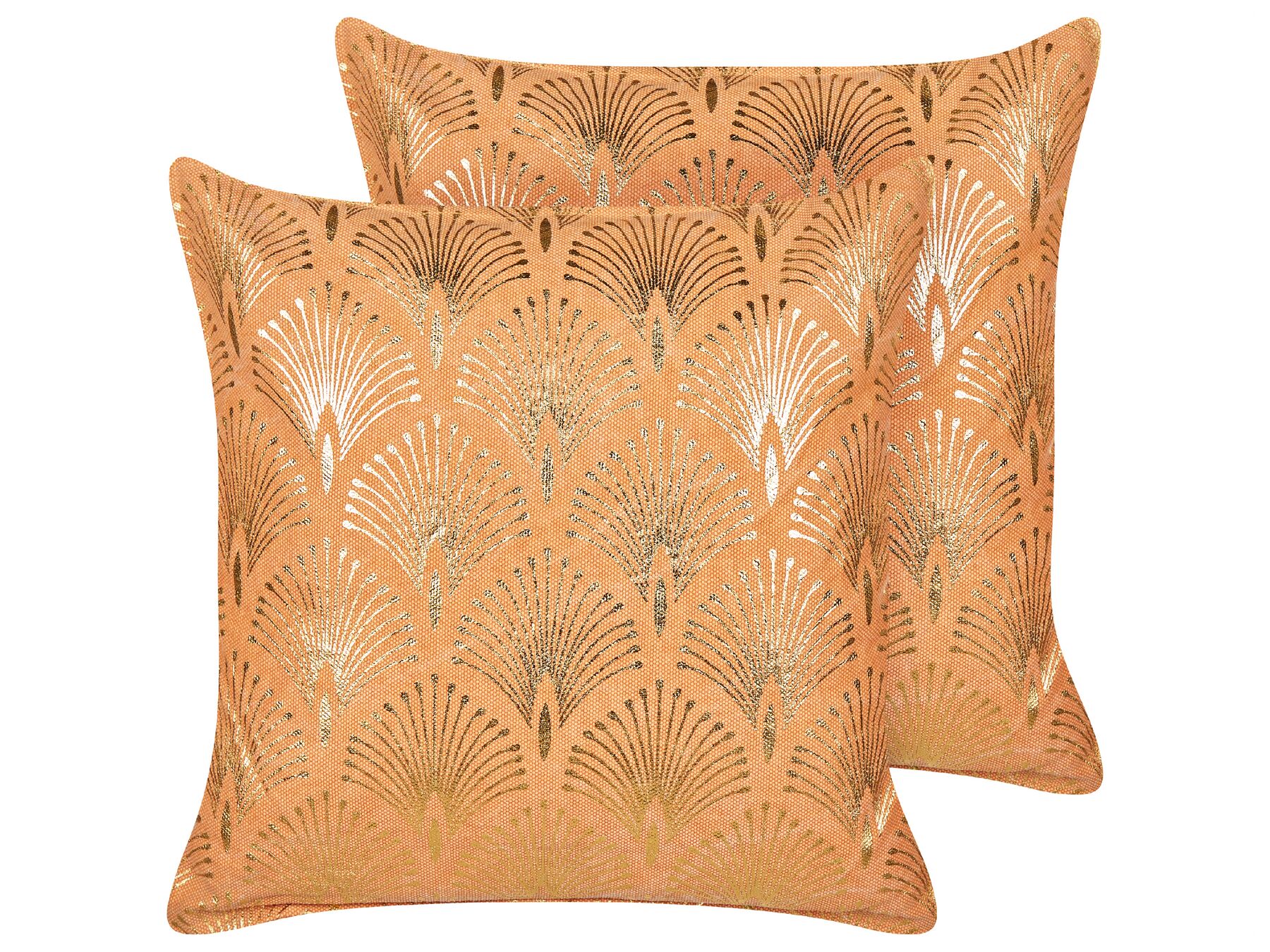 Lot de 2 coussins en coton à motif géométrique orange 45 x 45 cm HOYA_892849