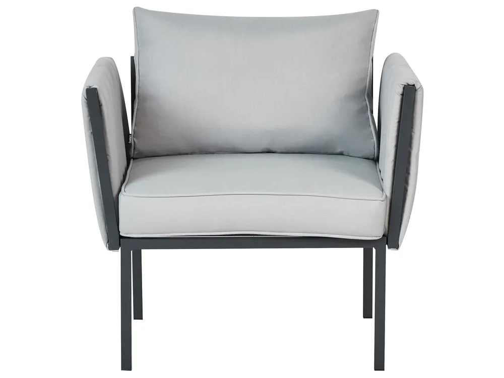 Garden Lounge Set with Table 5 Seater SKALA Metal Light Grey_934648