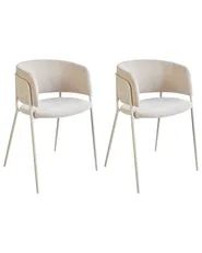 Set di 2 sedie da pranzo SPRINGER Ciniglia Beige chiaro_968377