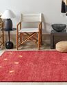 Gabbeh Teppich Wolle rot 160 x 230 cm abstraktes Muster Hochflor YARALI_856216
