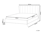 Bed Velvet MIRIBEL 160 x 200 cm (EU King Size) Beige_870641