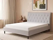 Bed Fabric SAVERNE 160 x 200 cm (EU King Size) Light Grey_1182311