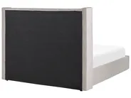 Ottoman Bed LUBBON Velvet Light Grey 160 x 200 cm (EU King Size)_833924