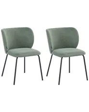 Set di 2 sedie da pranzo CALERA Tessuto Verde chiaro_1055228