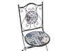 Balkonset Metall schwarz / blau 2 Stühle Tisch CIVITA_919786