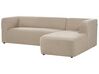 Left Hand Fabric Corner Sofa Beige LAXA_894081