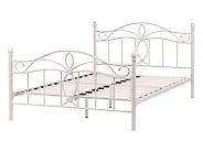 Bed Metal ANTLIA 140 x 200 cm (EU Double) Light Beige_1165275