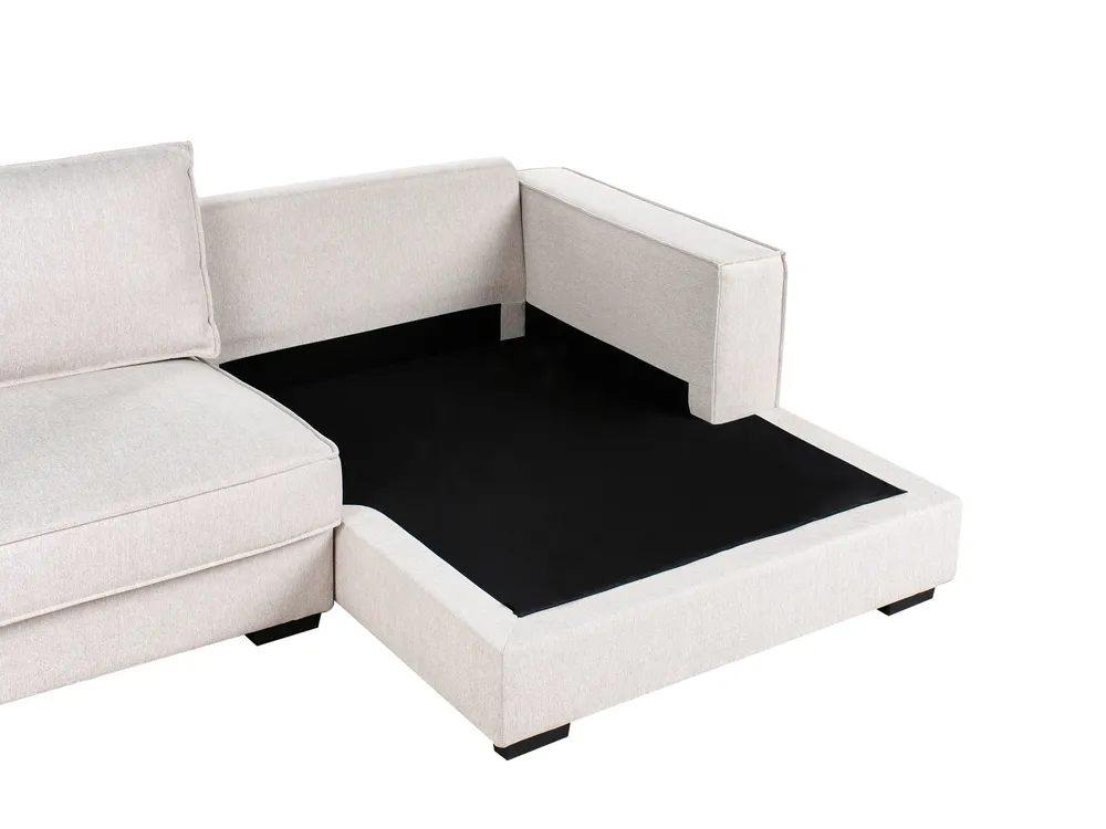 Corner Sofa RENDERS Fabric Light Beige Left Hand_988163