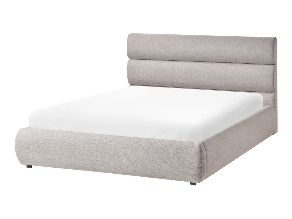 Ottoman Bed BONIFACIO Faux Linen Grey 140 x 200 cm (EU Double)_993977
