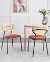 Set of 2 Fabric Dining Chairs Orange MAYETTA_925919