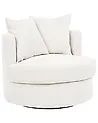 Swivel Armchair DALBY Fabric Light Beige