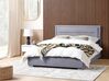 Zamatová posteľ s úložným priestorom 180 x 200 cm tmavosivá ROUEN_843817