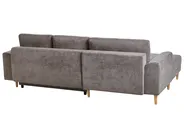 Corner Sofa Bed 3 Seater NUBORG Chenille Taupe Right Hand_1017452