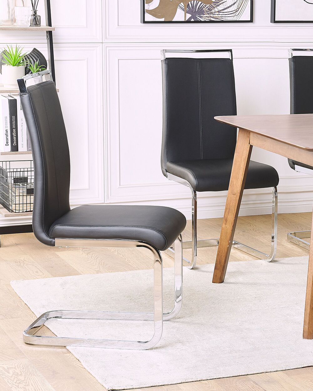 Set of 2 Dining Chairs GREEDIN Faux Leather Black Beliani