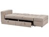 Sectional Sofa Bed with Ottoman Taupe FALSTER_935847