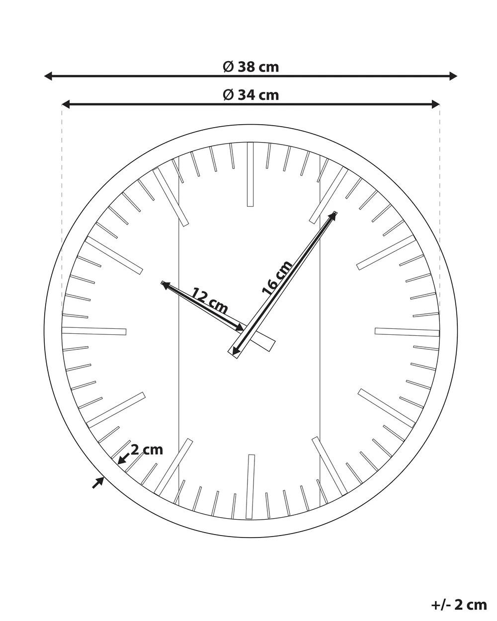Wall Clock VILLORA 38 cm Brown/ Black_827754