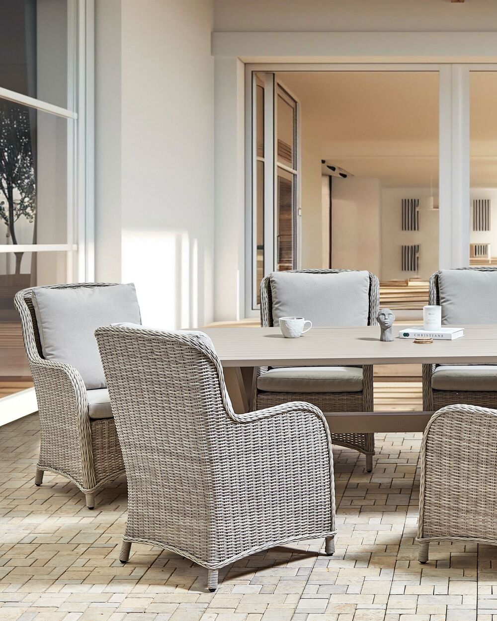 Beige rattan garden furniture online