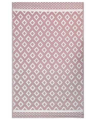 Outdoor Teppich rosa 120 x 180 cm geometrisches Muster THANE
