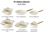 Kokkärlsset med 10 delar ELITE PRO Off-White_992893