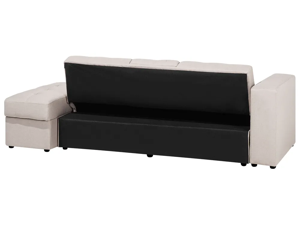 Sofa Bed 3 Seater FALSTER with Storage Fabric Beige_751400