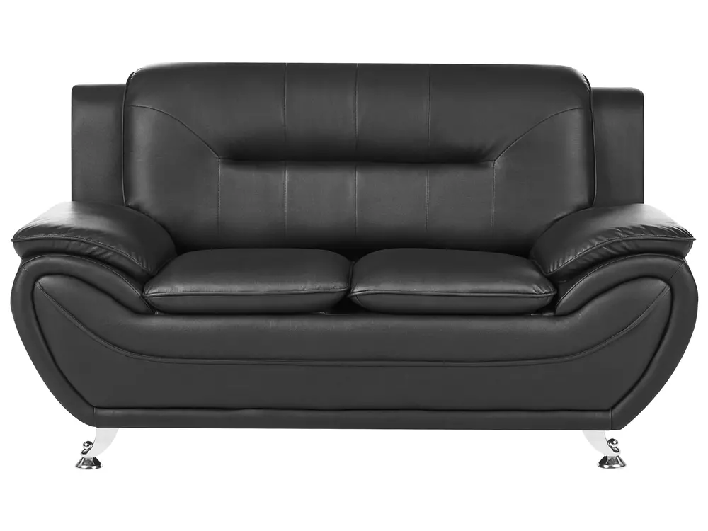 Sofa dla 2 osób LEIRA Ekoskóra Czarny