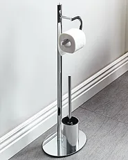 Toilettenpapierhalter mit Bürste SARTO Metall Silber_1155698