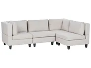 Modular Corner Sofa 4 Seater UNSTAD Fabric Light Beige Left Hand_925298
