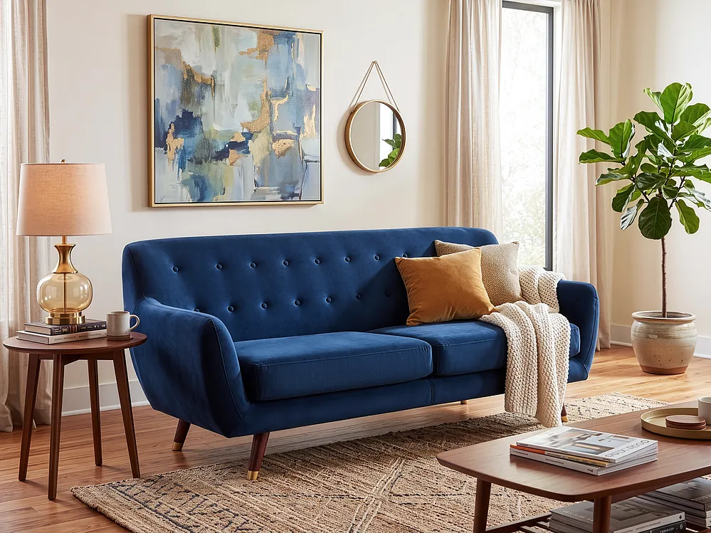 Sofa dla 3 osób BODO Welur Granatowy_1150863
