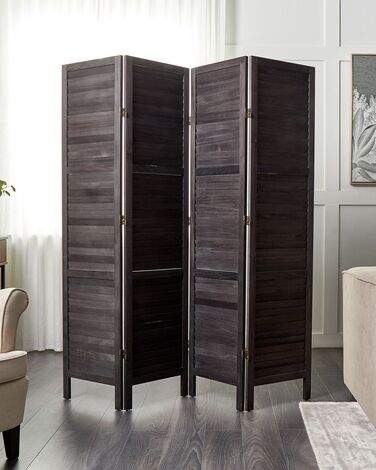 Wooden Folding 4 Panel Room Divider 170 x 163 cm Dark Brown AVENES