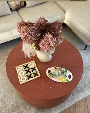 Tavolino da caffè TREZZO 90 cm 90 cm Effetto terrazzo Rosso_952474